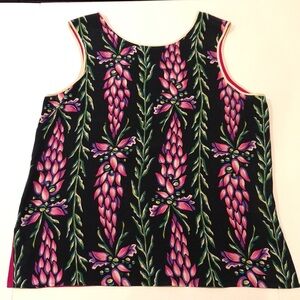 Bob Mackie Silk Floral Two Sided Sleeveless Tank Gently Worn Excellent Condition